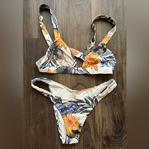 Vitamin A Neutra Floral-Print Triangle Bikini Top and Bottom